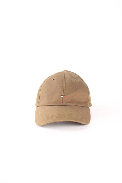 Tommy Hilfiger khaki green baseball cap with small embroidered 'flag' logo on the front with adjustable back strap