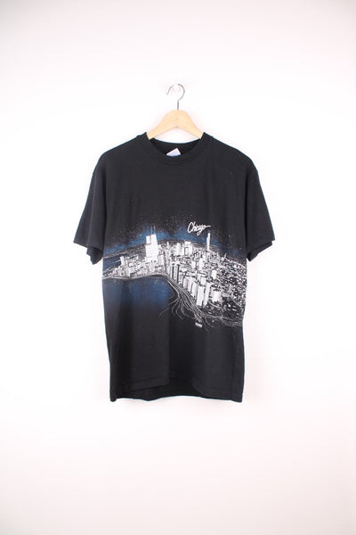 Vintage 90s single stitch Chicago T-Shirt with large cityscape print.