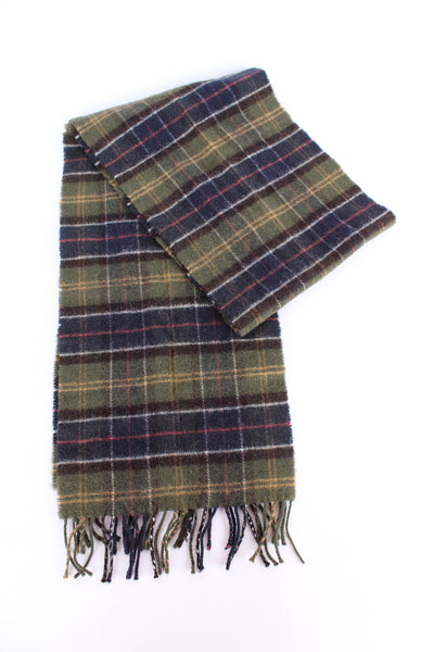 Barbour check scarf. Made from 100% lambs wool